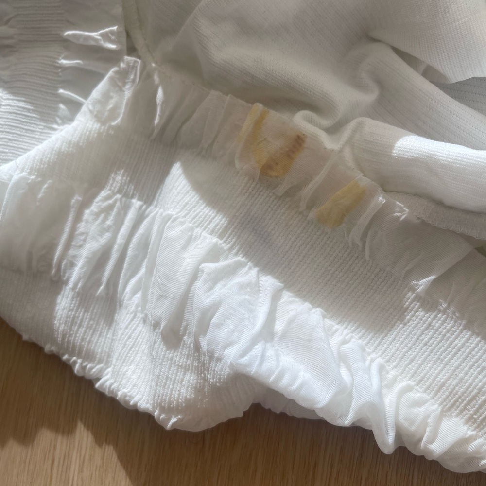 Cider White Ruched Ruffled Midi Sundress - Picture 2 of 6